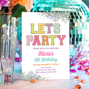 Convite Patch Letra Varsity Fashion Preppy Teen Birthday