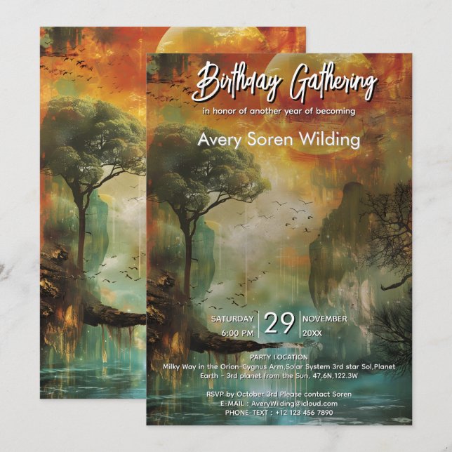 Convite Path of Light | Nature Inspired Composition (Frente/Verso)