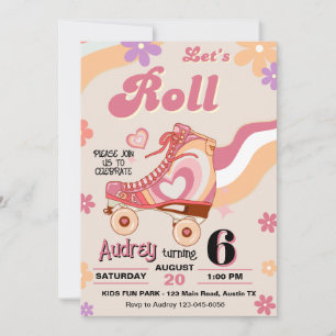 Convite Patinação de Rolo Vamos Rolando Aniversário