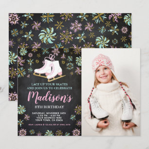 Convite Patinação no gelo, País das maravilhas de inverno 