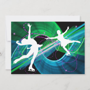 Convite Patinadores Artísticos Deslumbrantes no Gelo