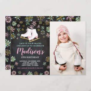 Convite Patinagem no gelo, país das maravilhas do inverno