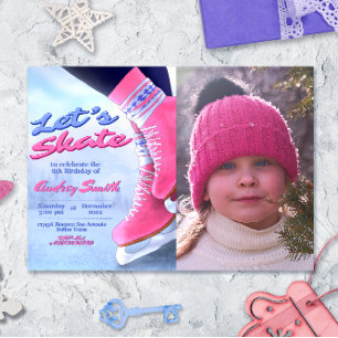 Convite Patine Sobre - Festa de Patinação de Inverno com F