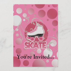 Convite Patins Rosa com Redemoinho