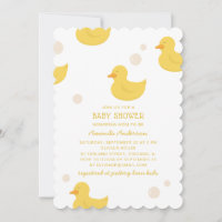 Pato amarelo de banho. Chá de fraldas de aves de b