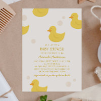 Pato amarelo de banho. Chá de fraldas de aves de b