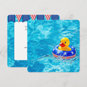 Convite Pato Amarelo para Festa Patriótica na Piscina