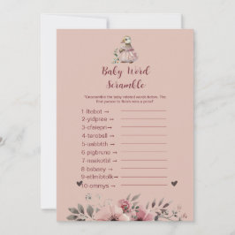 Convite Pato Cachorro Palavra Bebê | Jogo do chá de fralda