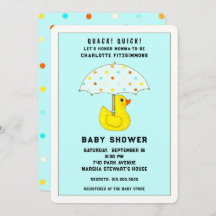 Pato chá de fraldas com guarda-chuva