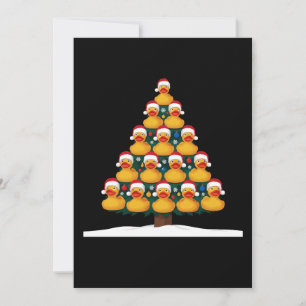 Convite Pato de Borracha Chapéu de Papai Noel Árvore de Na