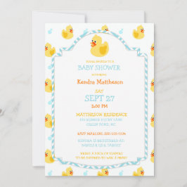 Convite Pato de Borracha Sexo Neutro Aqua Amarelo