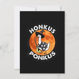 Convite Pato de bruxas fofas de Halloween Vintage Honkus P