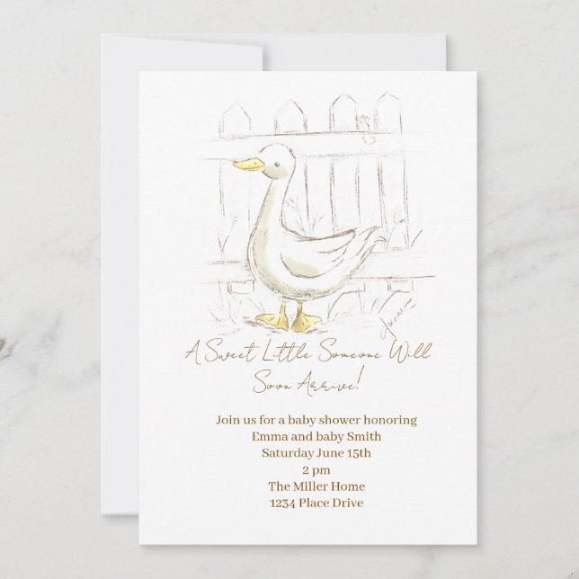 Convite Pato de Conto de Fadas (Frente)