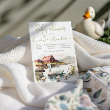 Pato de Fazenda de Aquarela com Chá de fraldas de 