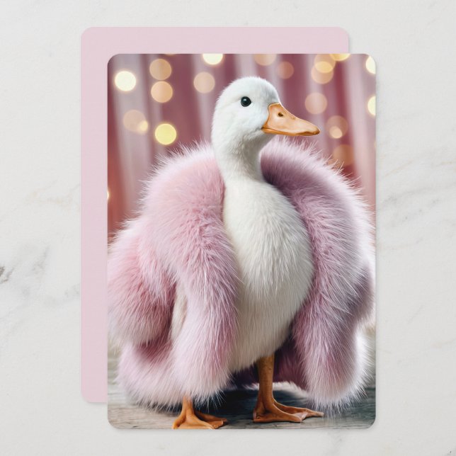Convite Pato de festa de aniversário Vestindo um Casaco de (Frente/Verso)