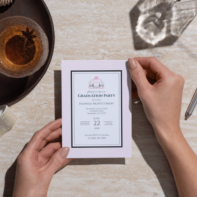 Convite Pato Mallard Monograma - Graduação (Criador carregado)