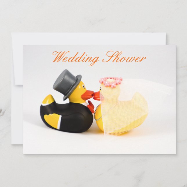 Convite Patos de casamento - Chuveiro de casamento (Frente)