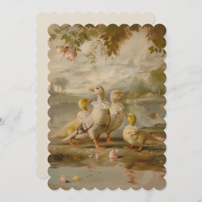 Convite Patos - Formato do convite: 12,7 cm x 17,8 cm (Frente/Verso)