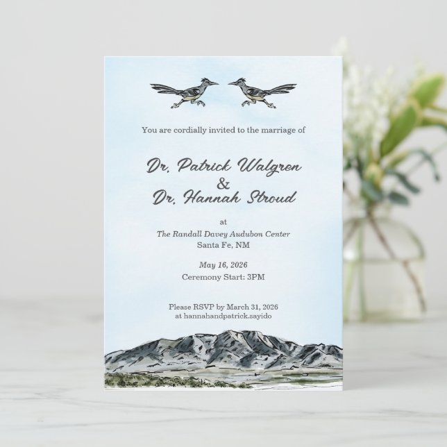 Convite Patrick and Hannah Wedding (Em pé/Frente)