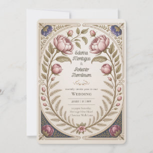 Convite Patrimônio Art Nouveau Peônias Botânicas de Casame