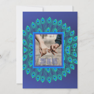 CONVITE PATRIMÔNIO DE PÁSSARO AZUL VERDE TRENDY PATTERNADO