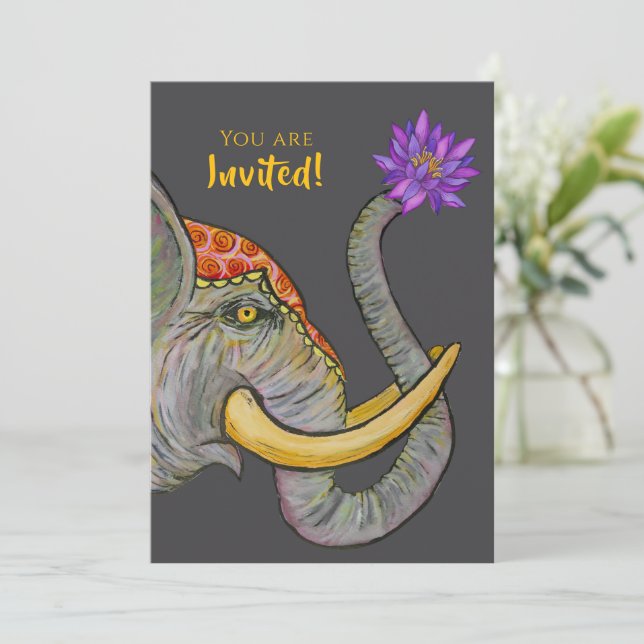 Convite Patrimônio do Sri Lanka pintado à mão (Em pé/Frente)