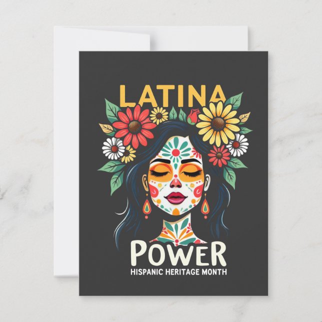 Convite Patrimônio hispânico de Latina Power Mês (Frente)