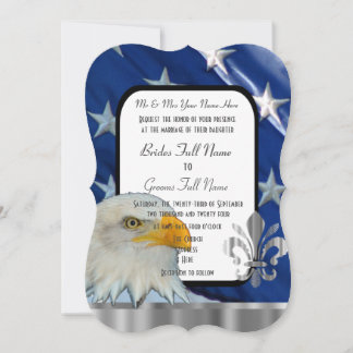 Convite Patriotic American flag and eagle wedding Invitati