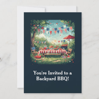 Convite Patriotic Backyard BBQ Scene – 4th of July