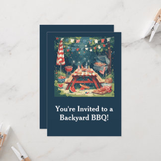 Convite Patriotic Backyard BBQ Scene – 4th of July Cookout