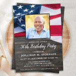 Convite Patriotic Custom Photo American Flag Birthday<br><div class="desc">USA American Flag Birthday Party Invitations. Invite friends and family to your patriotic birthday celebration with these modern American Flag invitations. Personalize this american flag invitation with your event, photo, name, and party details. See our collection for matching patriotic birthday gifts , party favors, and supplies. COPYRIGHT © 2021 Judy...</div>