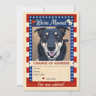 Convite Patriotic Dog Change of Address Card