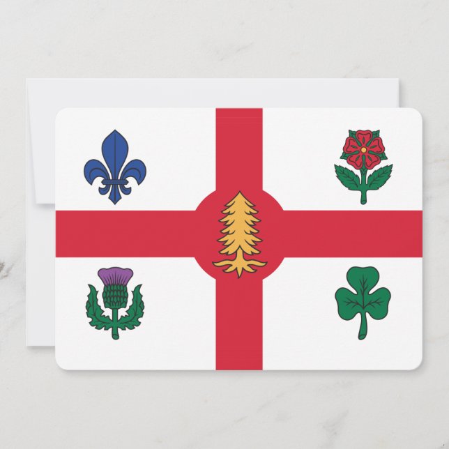 Convite Patriotic  invitations with Flag of Montreal (Frente)