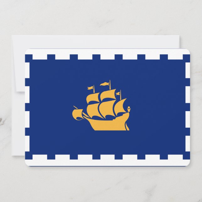 Convite Patriotic  invitations with Flag of Quebec City (Frente)