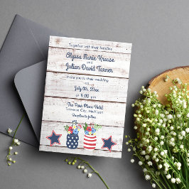 Convite Patriotic Love II Rustic Quarta de julho
