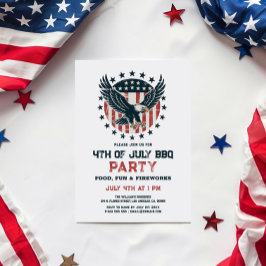 Convite Patriotic Retro American Eagle BBQ Invitation