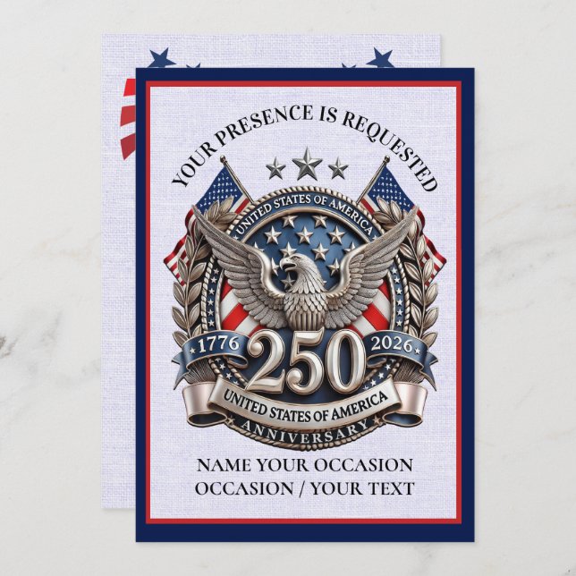 Convite Patriotic Semiquintennial (Frente/Verso)