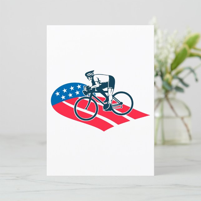 Convite Patriotic USA de ciclismo de bandeira americana em (Criador carregado)