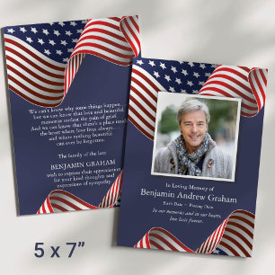 Convite Patriótica Memorial Veterano American Flag Funeral