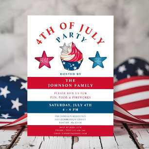 Convite Patriótica Red White E Blue Stars 4 De Julho