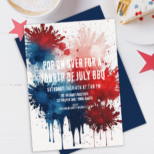 Convite Patriótico 4 De Julho De CHURRASCO De Aquarela Mod