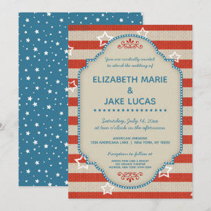 Convite Patriótico de Casamento americana