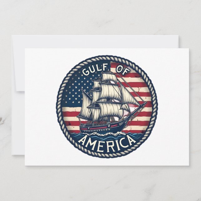 Convite Patriótico Do Golfo Da América Dos Eua (Frente)