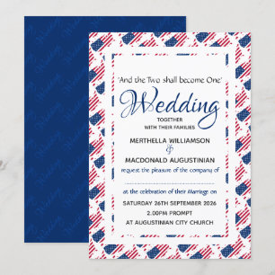 Convite Patriótico  Escritura personalizada do FLAG EUA  