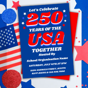 Convite Patriótico Personalizável para 250 Anos do