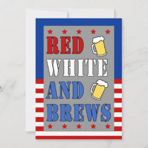 Convite Patriótico Vermelho Branco e Cervejas 4 de