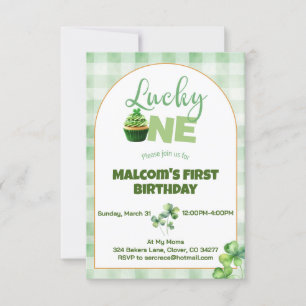 Convite Patty's Lucky One Cupcake First Birthday