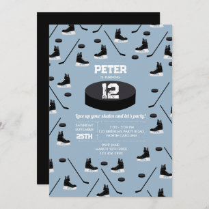 Convite Pau de Hóquei em Gelo Azul Dusty, Skates Puck Birt