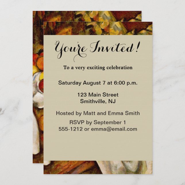 Convite Paul Cezanne Apple Orangismo Impressionismo (Frente/Verso)