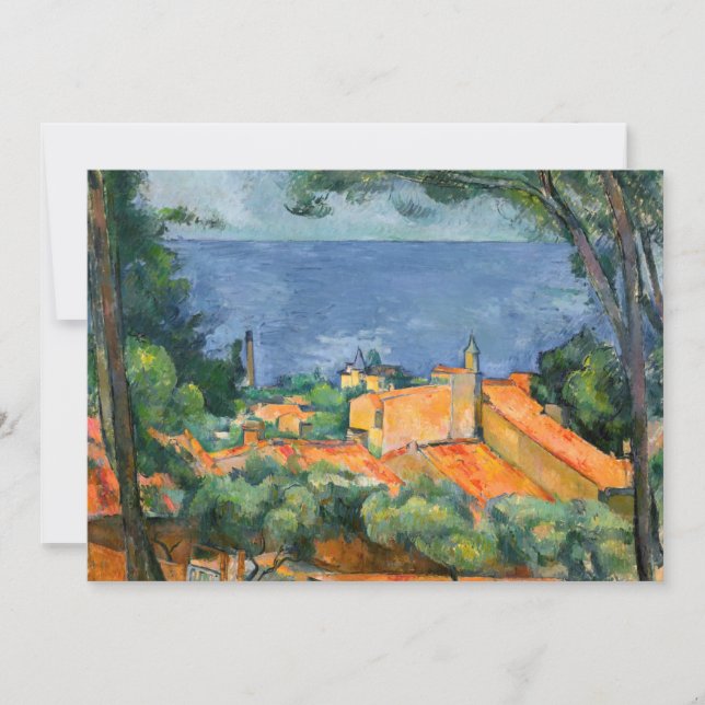 Convite Paul Cezanne - Estaque com Telhados Vermelhos (Frente)